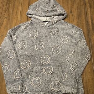 No Boundaries Gray Fleece Smiley Hoodie